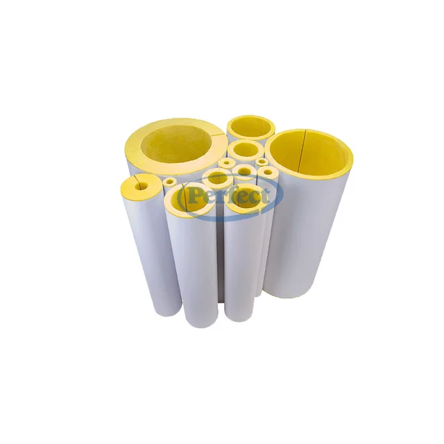 50mm Thickness Heat and Cold Insulation HVAC System Glass Wool Insulation Tube with FSK Foil