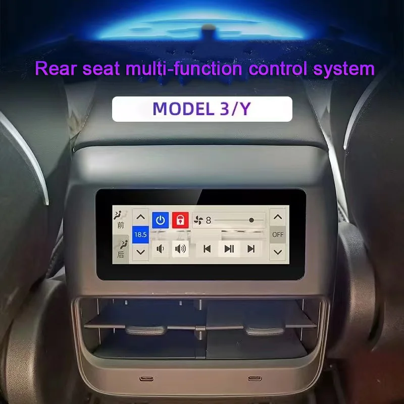 Car rear seat entertainment screen for tesla model 3 model y Tesla Touch Screen Climate Music Player Control Screen