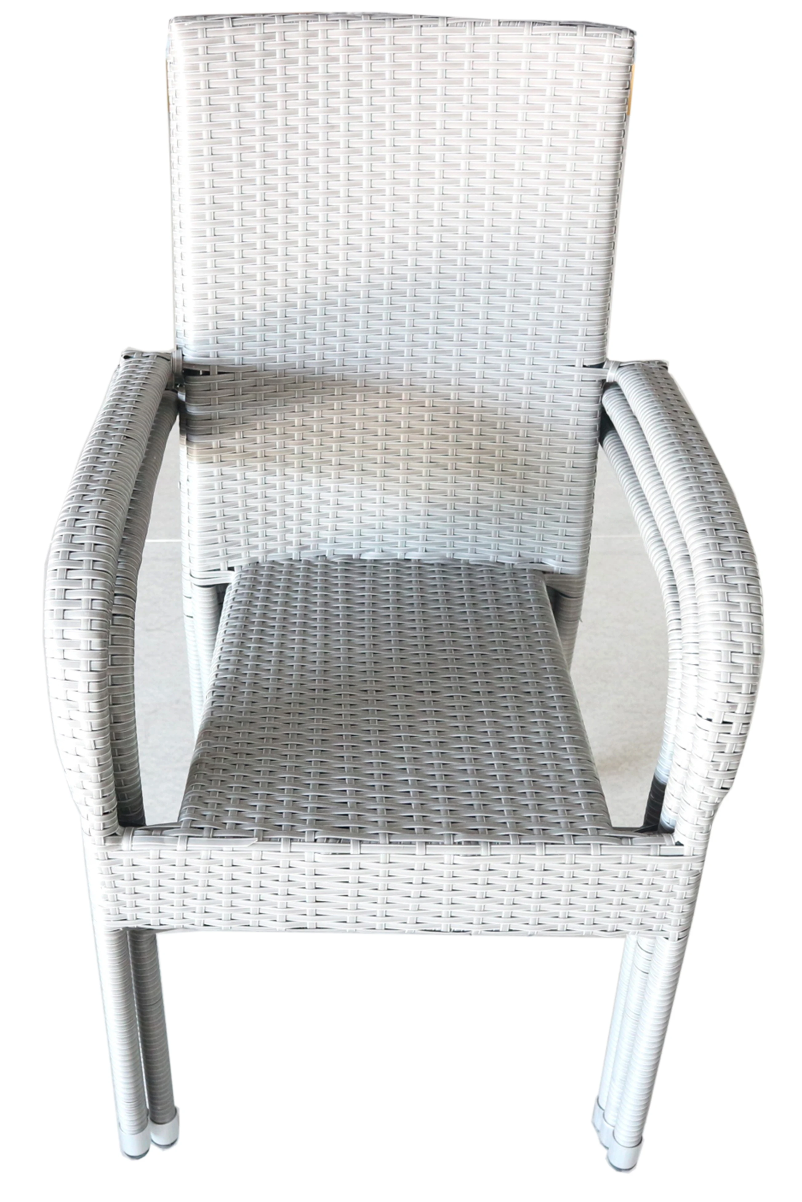 HIGH QUALITY CHEAP PRICE PE RATTAN WICKER GARDEN FURNITURE  STACKING CHAIR  AND ROUND TABLE