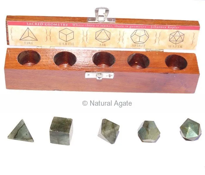 Best Quality Lapis Lazuli orgone Platonic Solids Sacred Geometry Set With Gift Box Logo OEM Platonic Solids Sacred Geometry Set