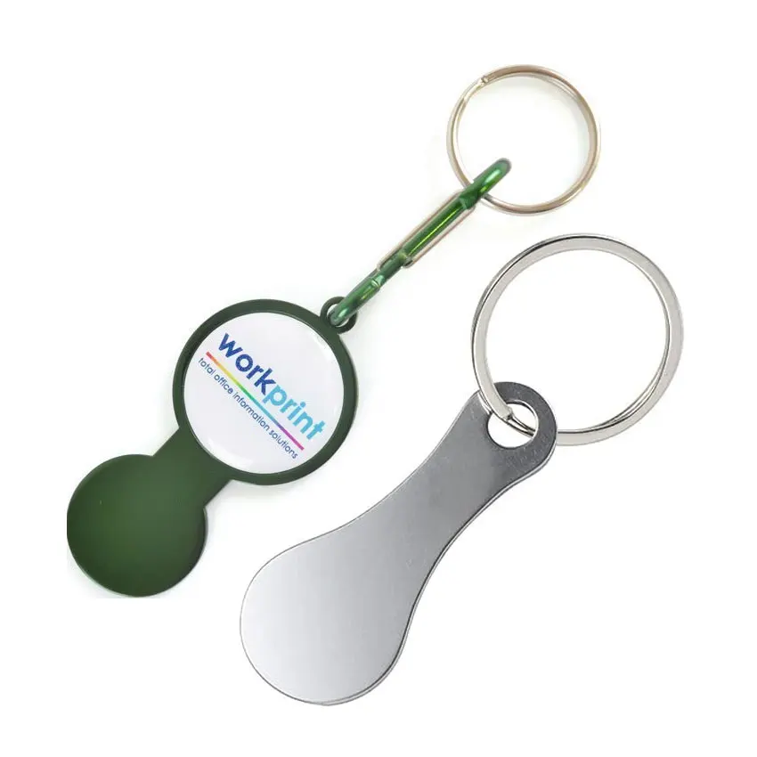 Wholesale custom logo USA quarter sized token chip metal shopping cart coin keychains