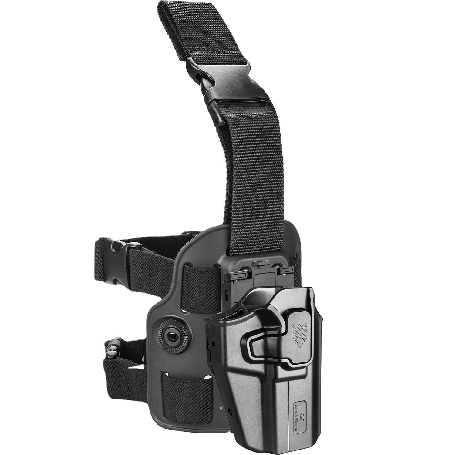 GF Manufacturer Polymer Universal holster Index Release  Leg holster compatible with Leg Platform and Quick release attachment