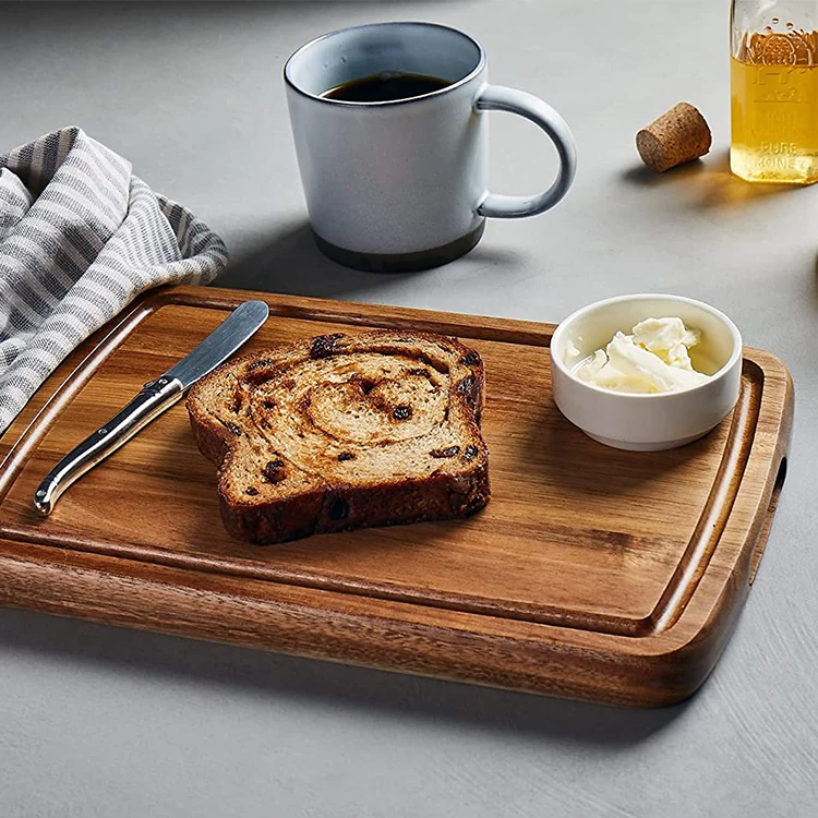 wholesale multipurpose portable acacia chopping board innovations With draining sink 2 in 1 wooden chopping board set