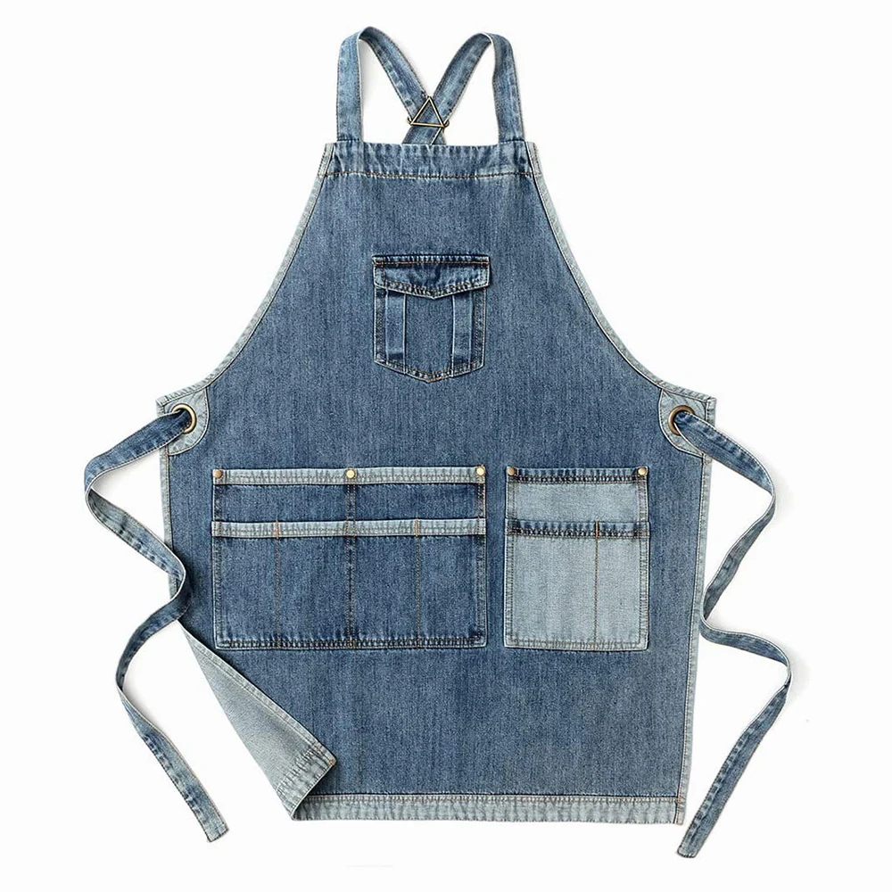 High Quality Denim Work Tool Salon Apron Chef Cooking Barber Kitchen Aprons House Garden Woodwork Apron