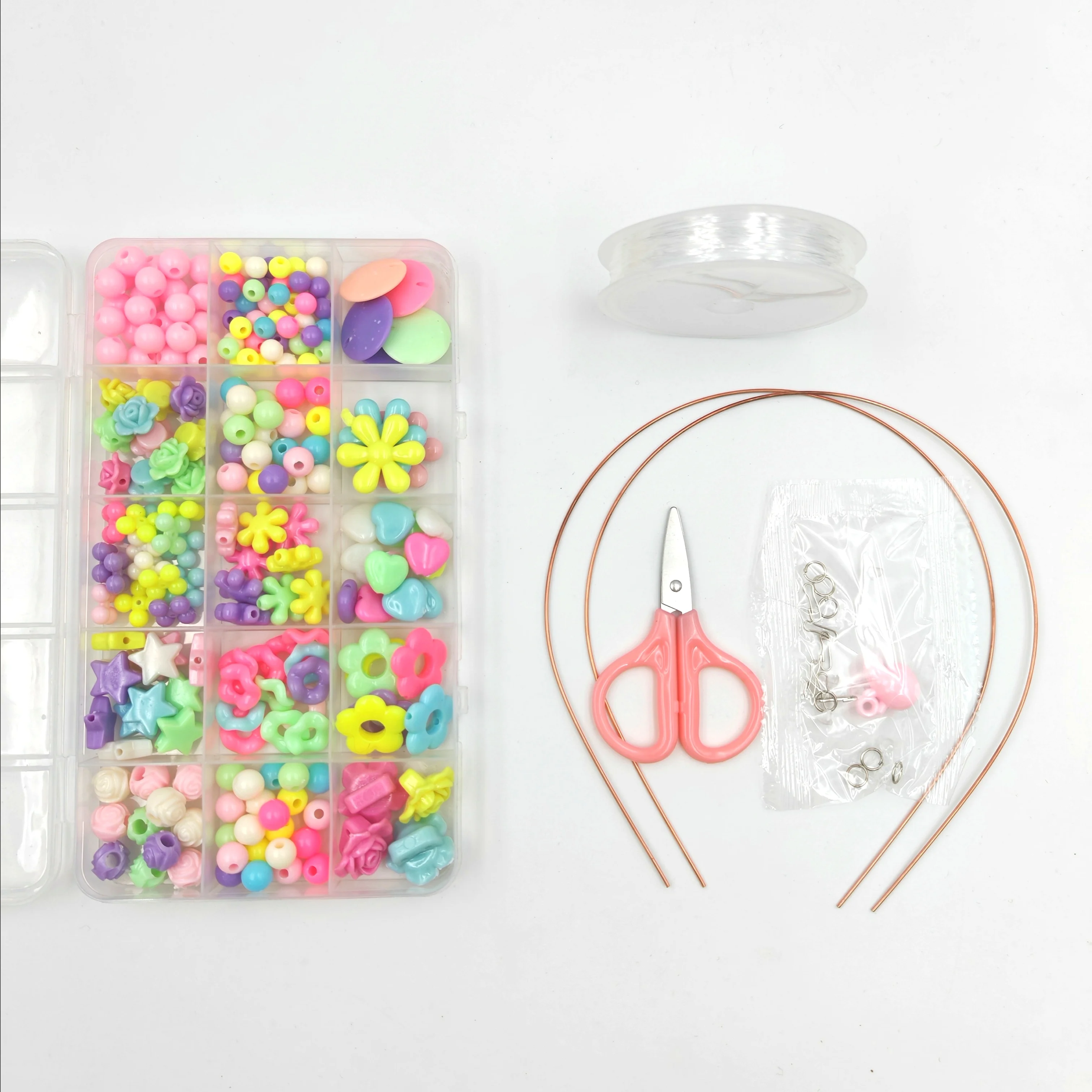 Wholesale Plastic Pearl Set Handmade case Toys Mixed Acrylic Beads Jewelry Accessories for Kids