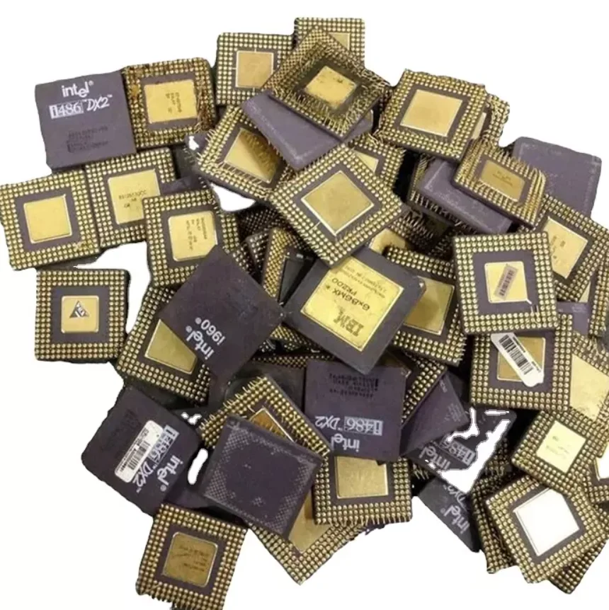 CERAMIC PROCESSOR SCRAP WITH GOLD PINS (486 & 386 CPU SCRAP) motherboards cpu computer cpus order cpu online