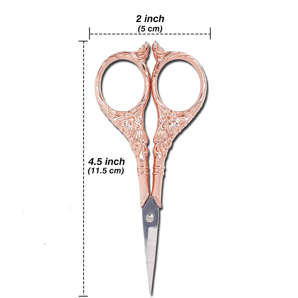 Wholesale Needle Work Thread Scissor Rose Gold Handle Manicure Scissors Metal Steel Nail Cutting Fancy Scissors