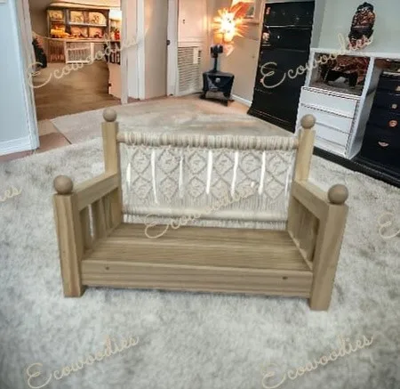 Classic Antique Handmade Natural Bamboo  Newborn Photo Prop Solid Wood Home Arm Chair For Kids Newborn Studio Props