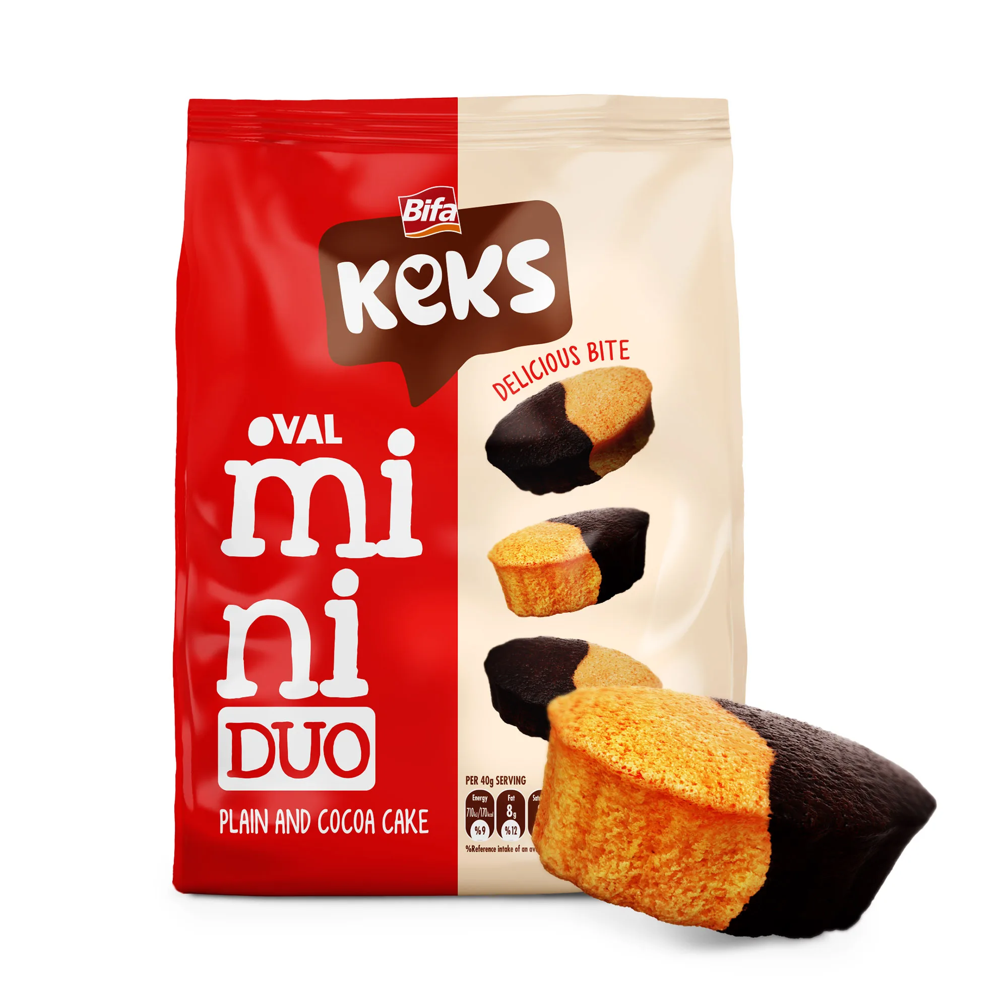 Мини-Овальный торт Bifa Keks простой и какао 170 г x 2 шт. очень вкусный высококачественный