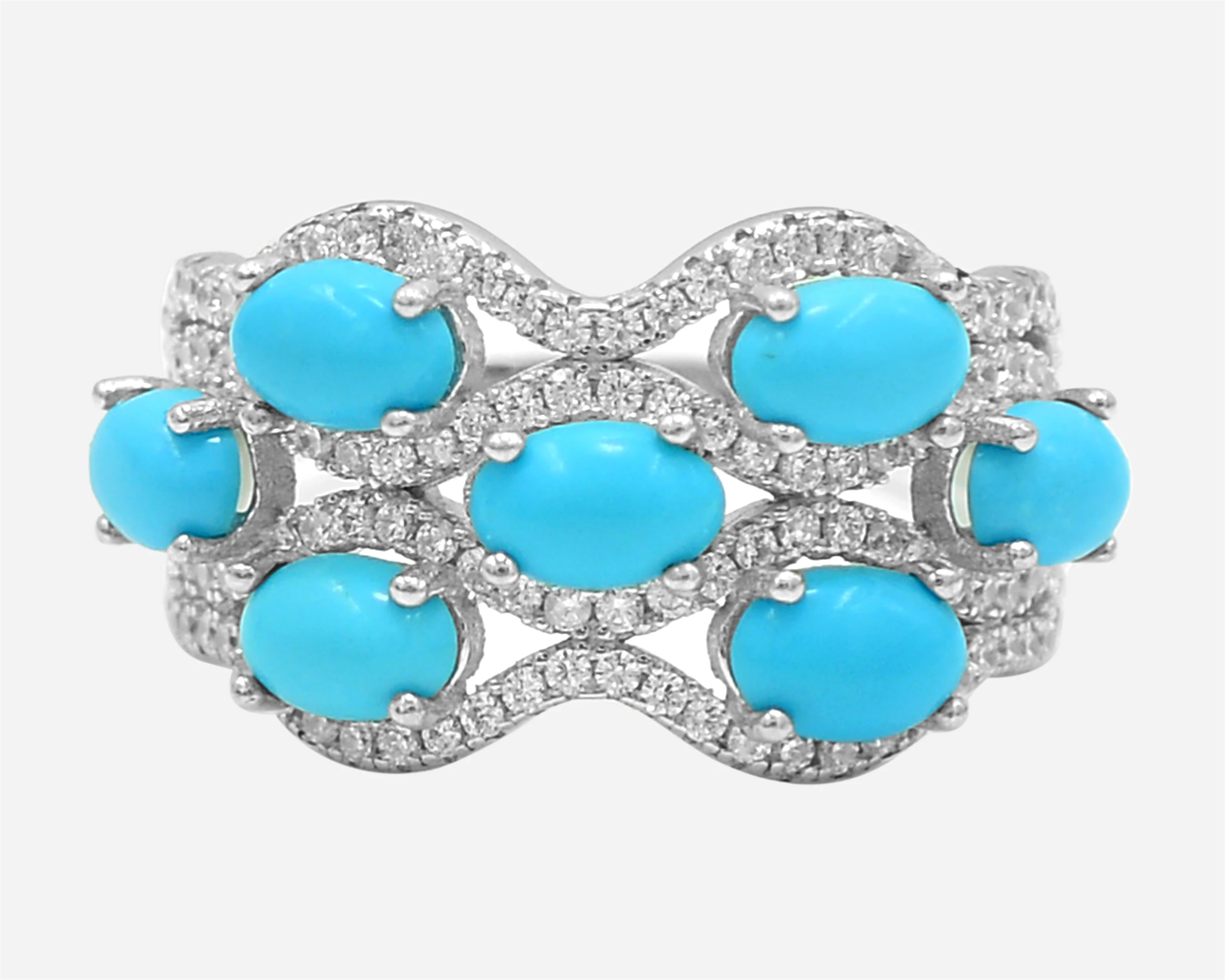 Top Trending 6x4 MM Oval Cut Natural Sleeping Beauty Turquoise Gemstone 925 Solid Silver Women Ring Wedding Jewelry Supplier