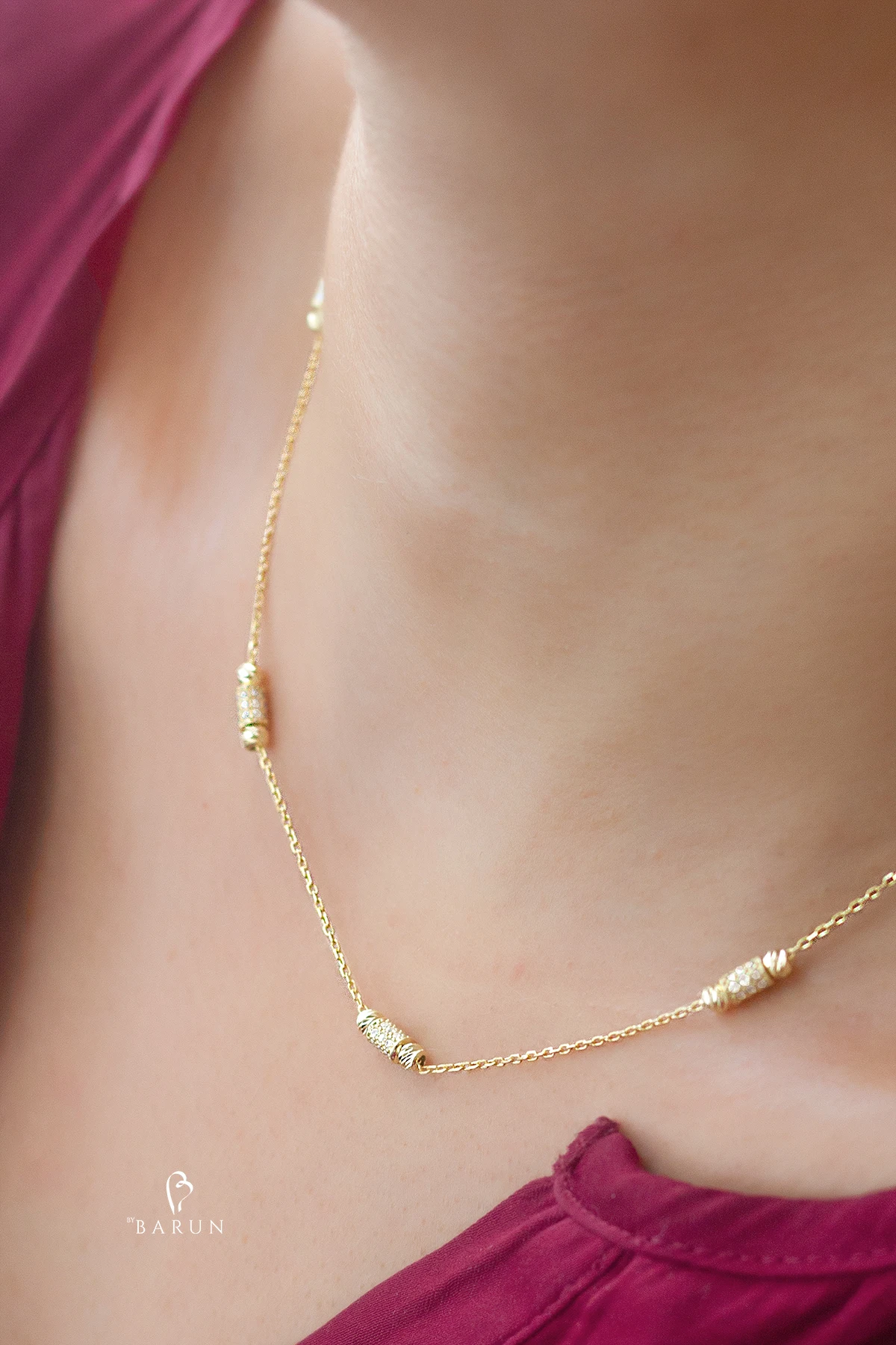 Sapphire Blue Zircon Link Necklace 925 Sterling Silver Tube Chain Choker Lovely Cylinder Necklaces For Women