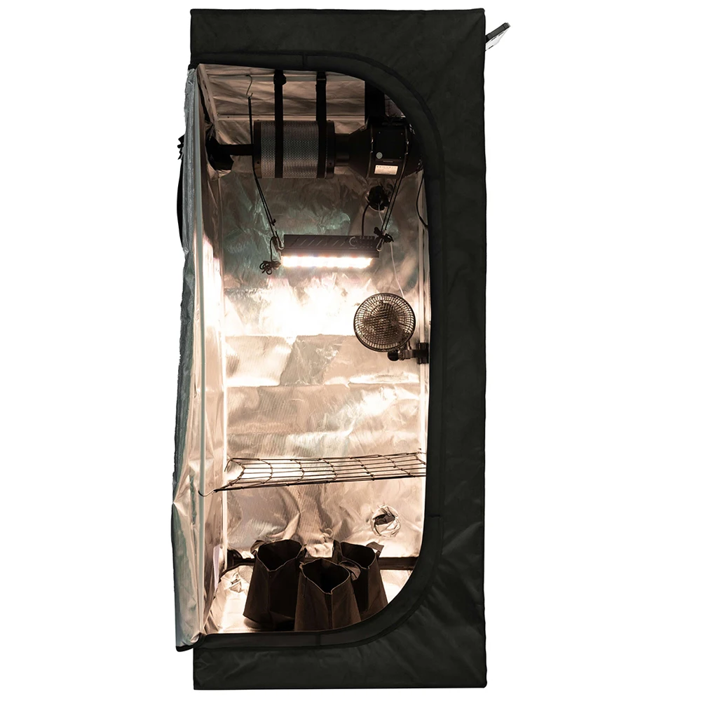 Europe Stock No Tax 1680D Oxford High Reflective Mylar Grow Box 60x60x180cm Lightproof Zipper Growzelt 3 plants Indoor Tent