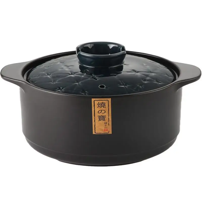 Japanese-Style Ceramic Casserole Household Stew Pot Soup Large Capacity High Temperature Resistant Claypot Rice Porridge