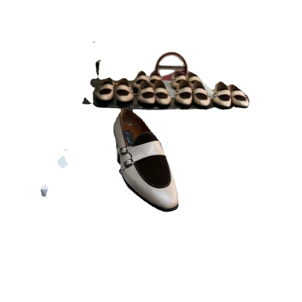 Франция модные мужские повседневные деловые элегантные двухцветные кожаные туфли легкая верхняя часть спины сделано в Италии новый