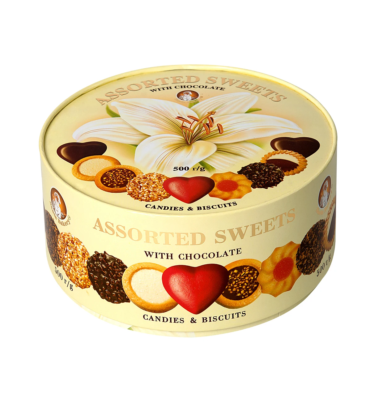 Подарочная упаковка 500 г, Набор кондитерских изделий «конфеты в ассортименте», сливочное печенье и шоколадные конфеты в форме сердца для еды
