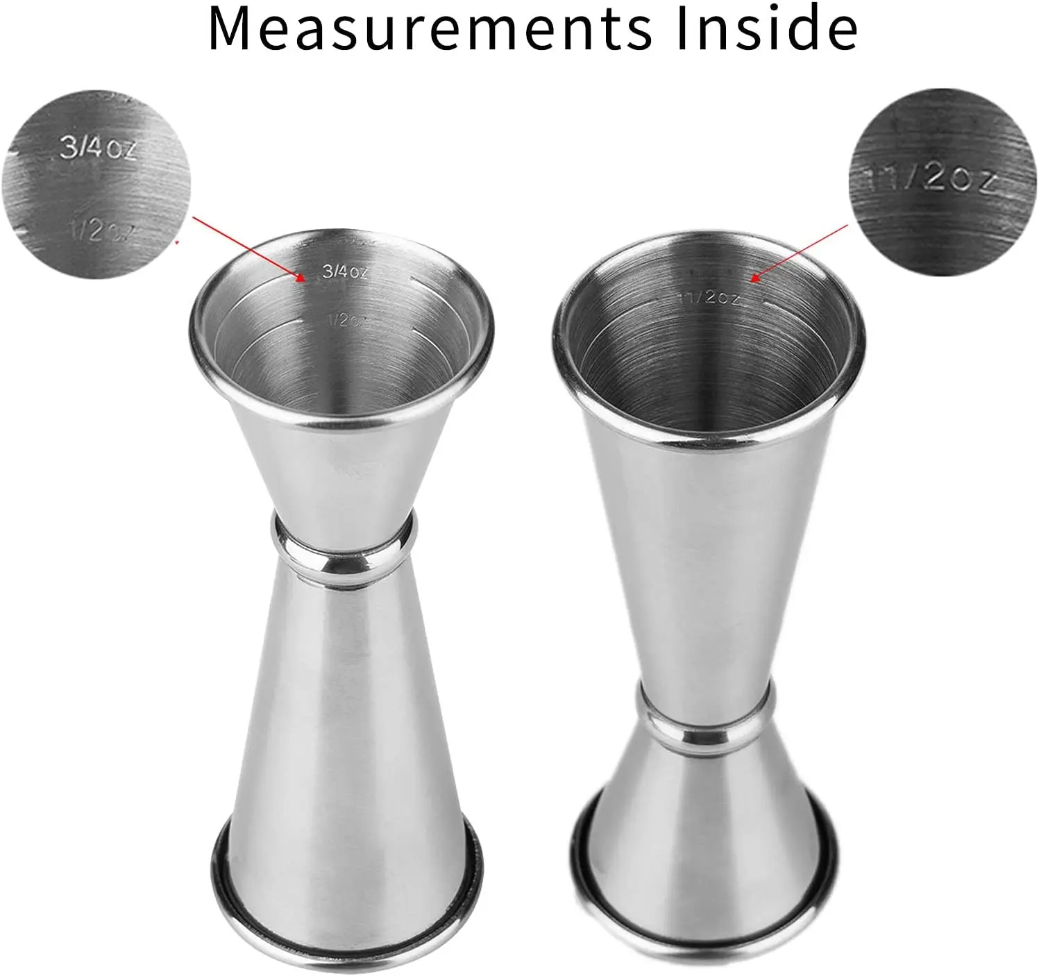 Bartending Kits Premium Japanese Stainless Steel Slim Double Cocktail Bar Jigger With Measurements bar Tool