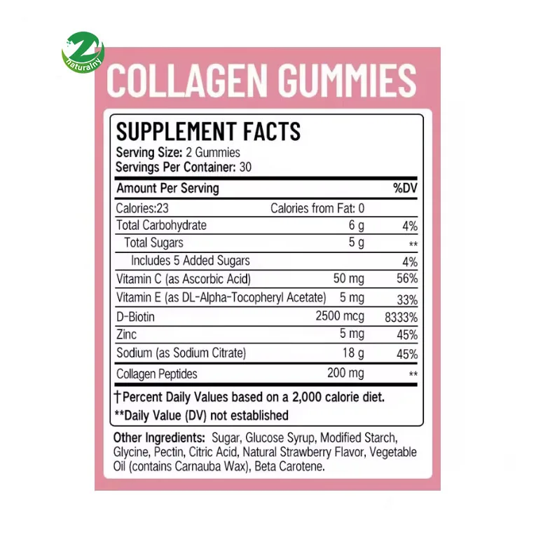 Collagen Gummy Beauty Hair Skin Nails whitening skin Vitamin Bear Vegan Biotin Collagen Gummies  Collagen