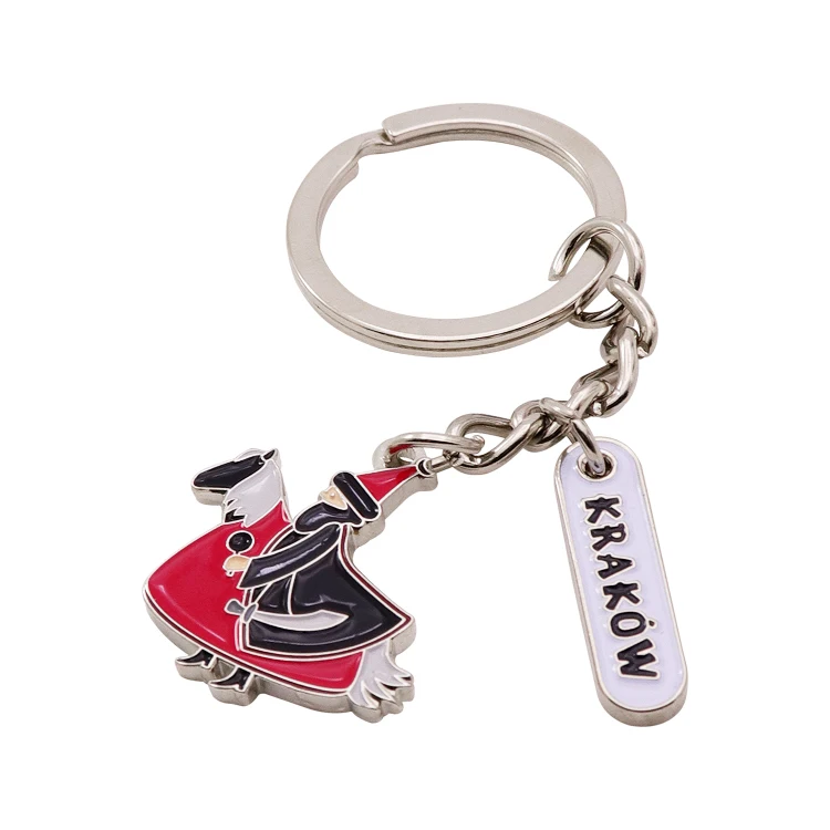 Customized Letter Round Metal Key Chains Custom Logo Enamel Souvenir Key Chain