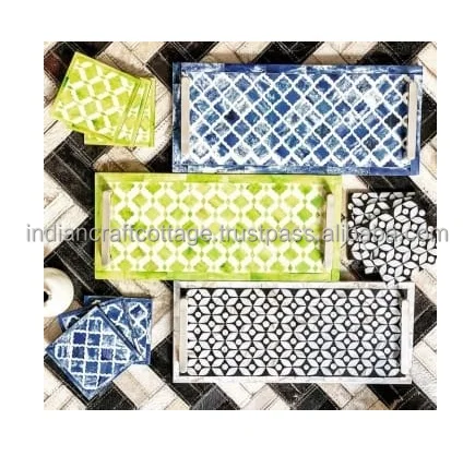 New High Quality Acacia Mango Wood Handmade Wooden Tray For Home And Hotel