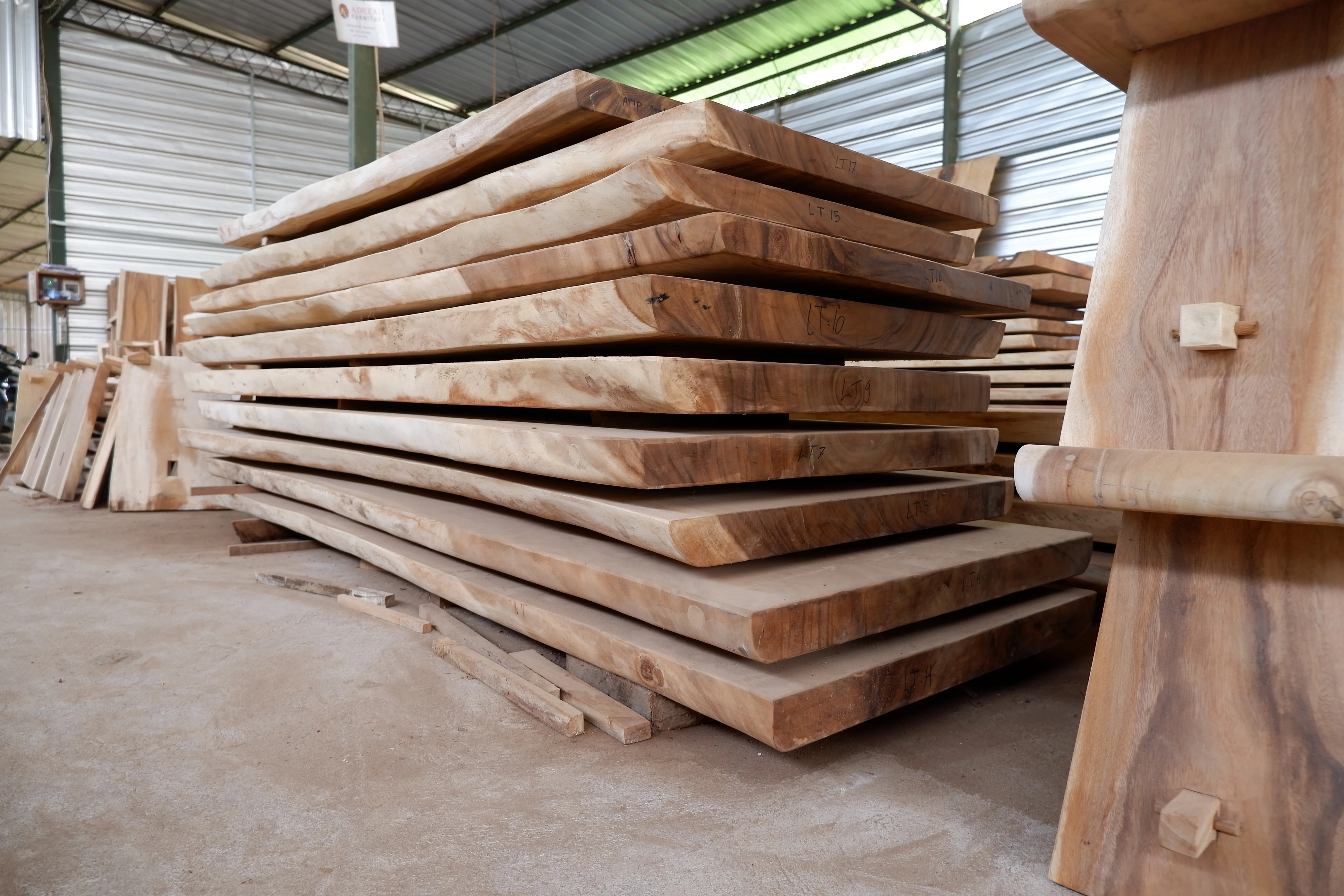 Dining Table From Slab Wood Suar Wood Topa Table For Restaurant Furniture And Dining Room Furniture