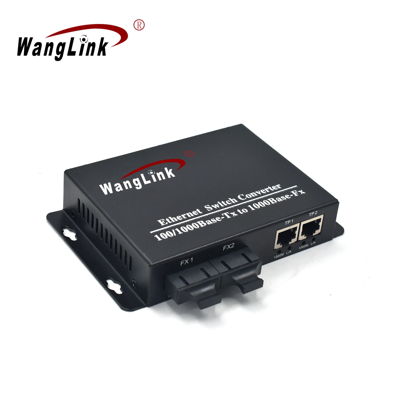 Wanglink desktop and wall mount two SC LC FC SFP port two RJ45 port Gigabit ethernet media converter fiber/T Transceiver