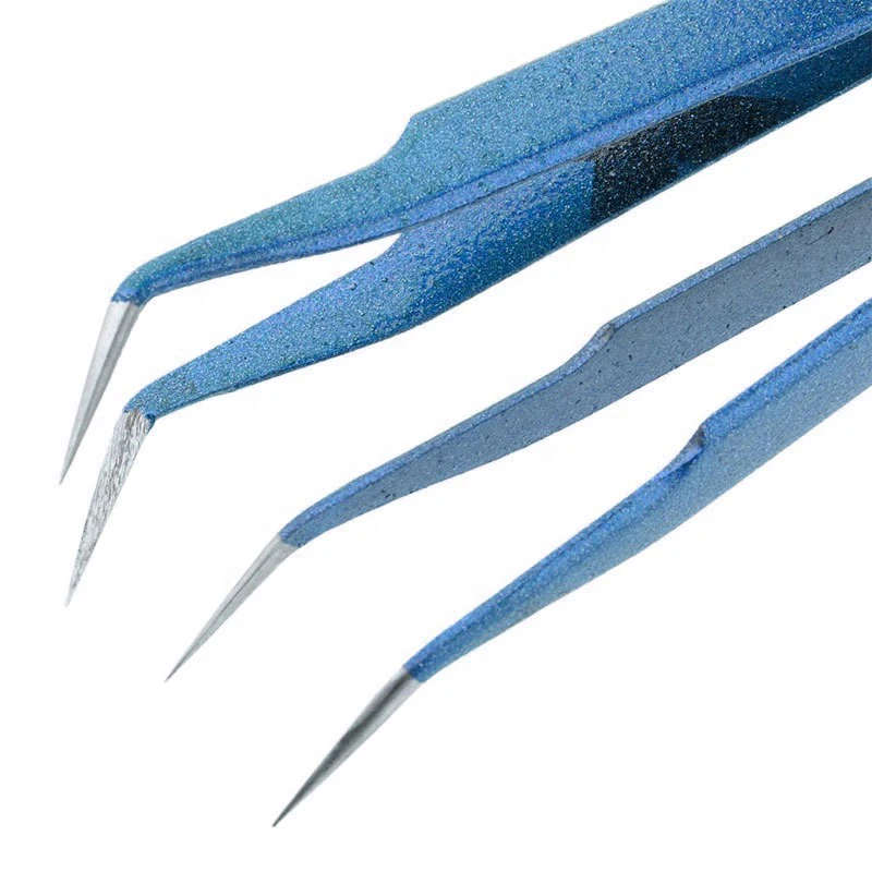 Customized Logo Stainless Steel Anti-Static Eyebrow Clip Professional High Quality Eyelashes Tweezers