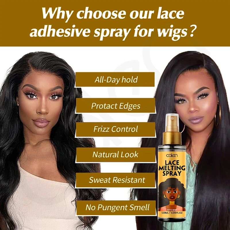Luxfume 120ML Wholesale Lace Adhesive Glue Melt Spray Mist Extreme Strong Hold Lace Wig Melting Spray