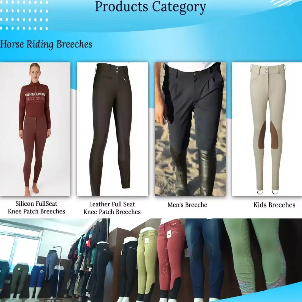 100% Cotton Equestrian Leggings Women Soft Light Horse Riding Tights Breeches Indian Exporter High Model Silicone Riding Tights