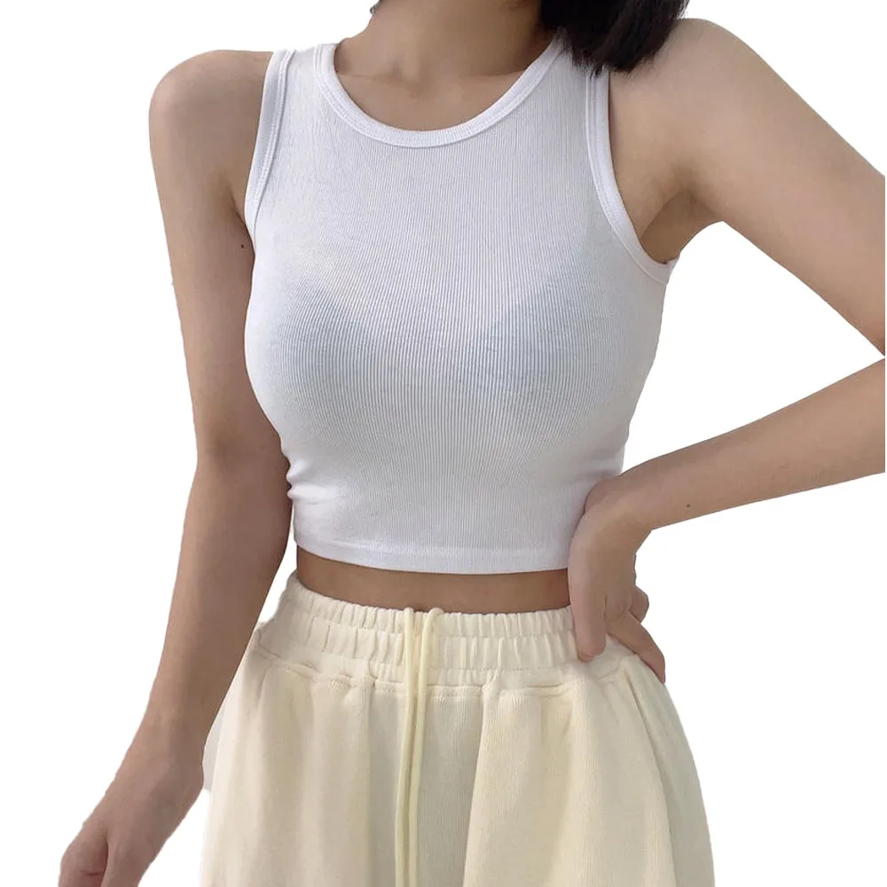 New Fashion Top Quality Quick-Drying Breathable 100% Cotton/Bamboo Fiber Sports Vest Yoga Tank Top for Women