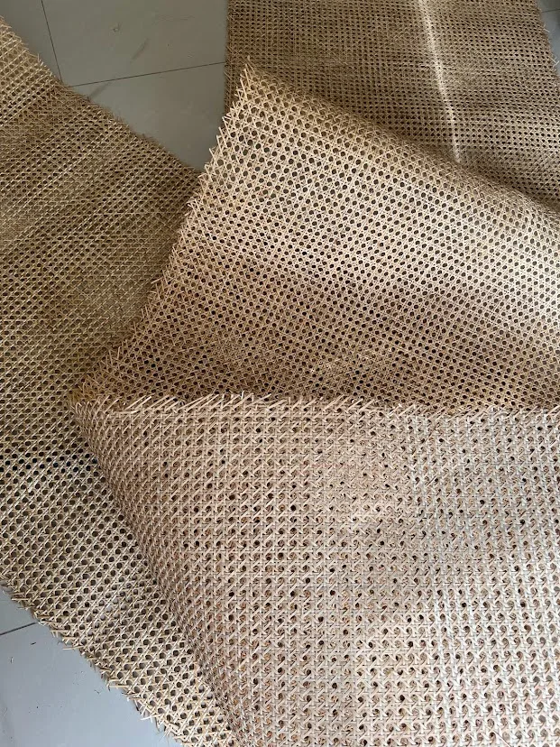 TW6 Hexagon Weave Rattan Cane Webbing 16Inch 24Inch 32Inch 36 Inch Width Rattan Roll For Furniture