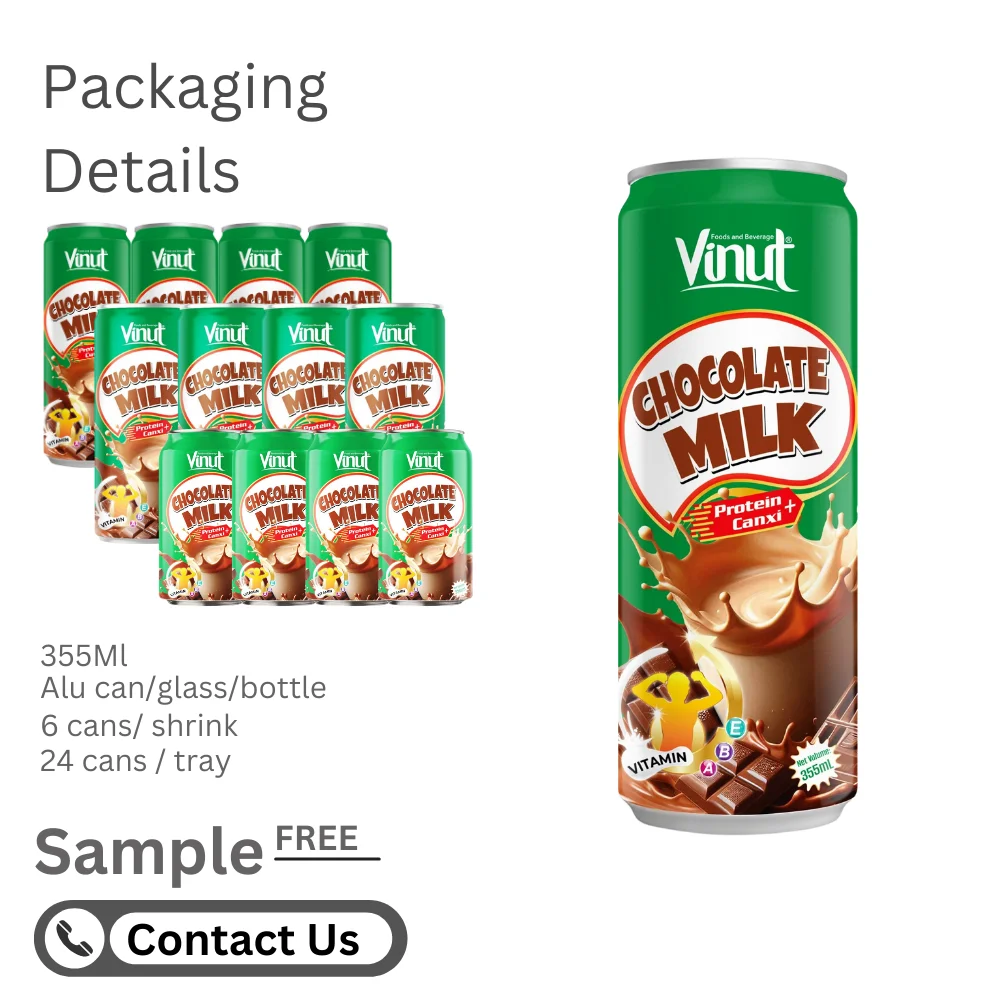 Free Sample - High Protein Canxi Chocolate Milk Drink 330ml Canned Drink -  Manufacture Vietnam Soft Drink - Private Label OEM