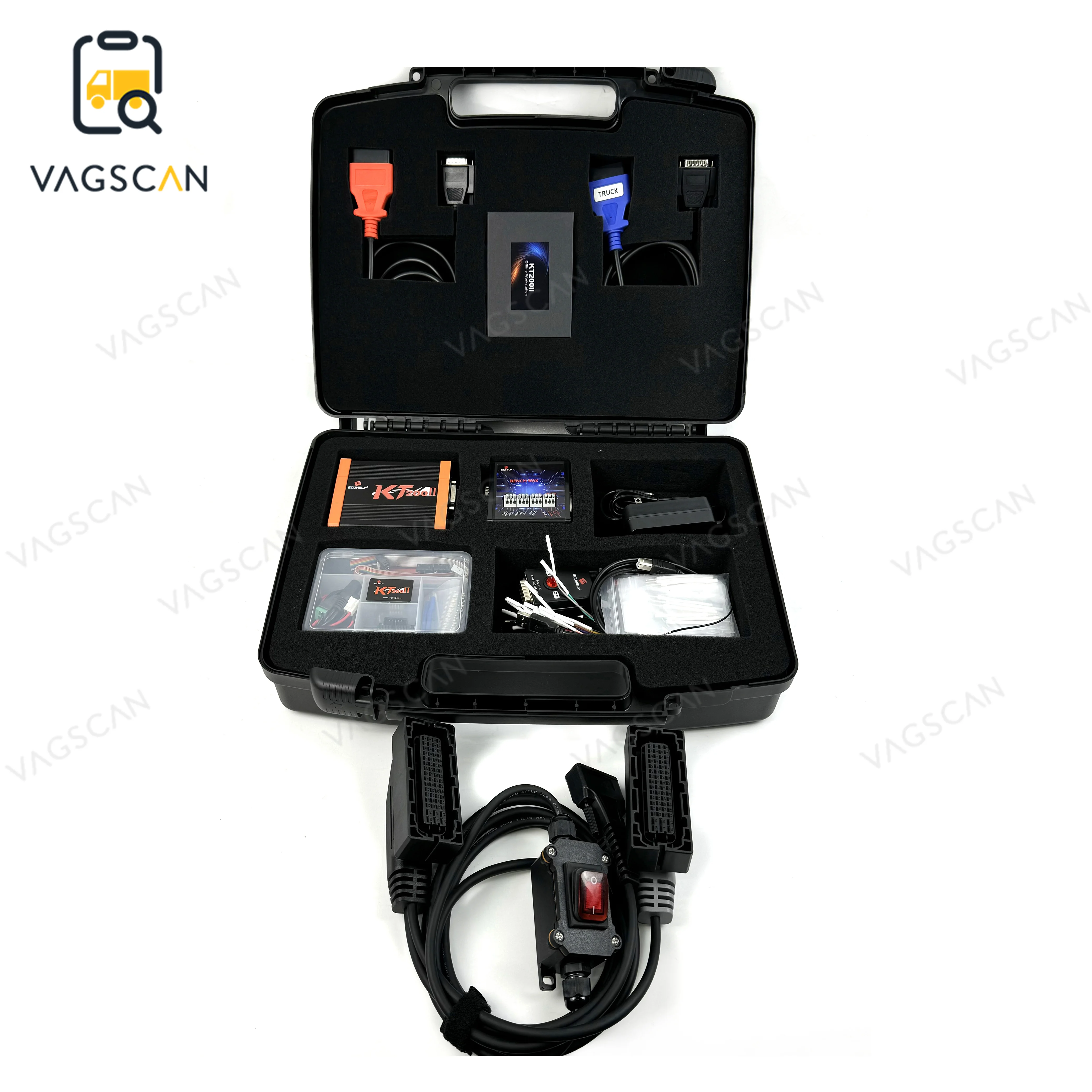 2024 For KT200 II KT200II With Offline Dongle Full Version ECU Programmer and Volvo Renault TRW EMS2.X Bench Cable diagnostic to