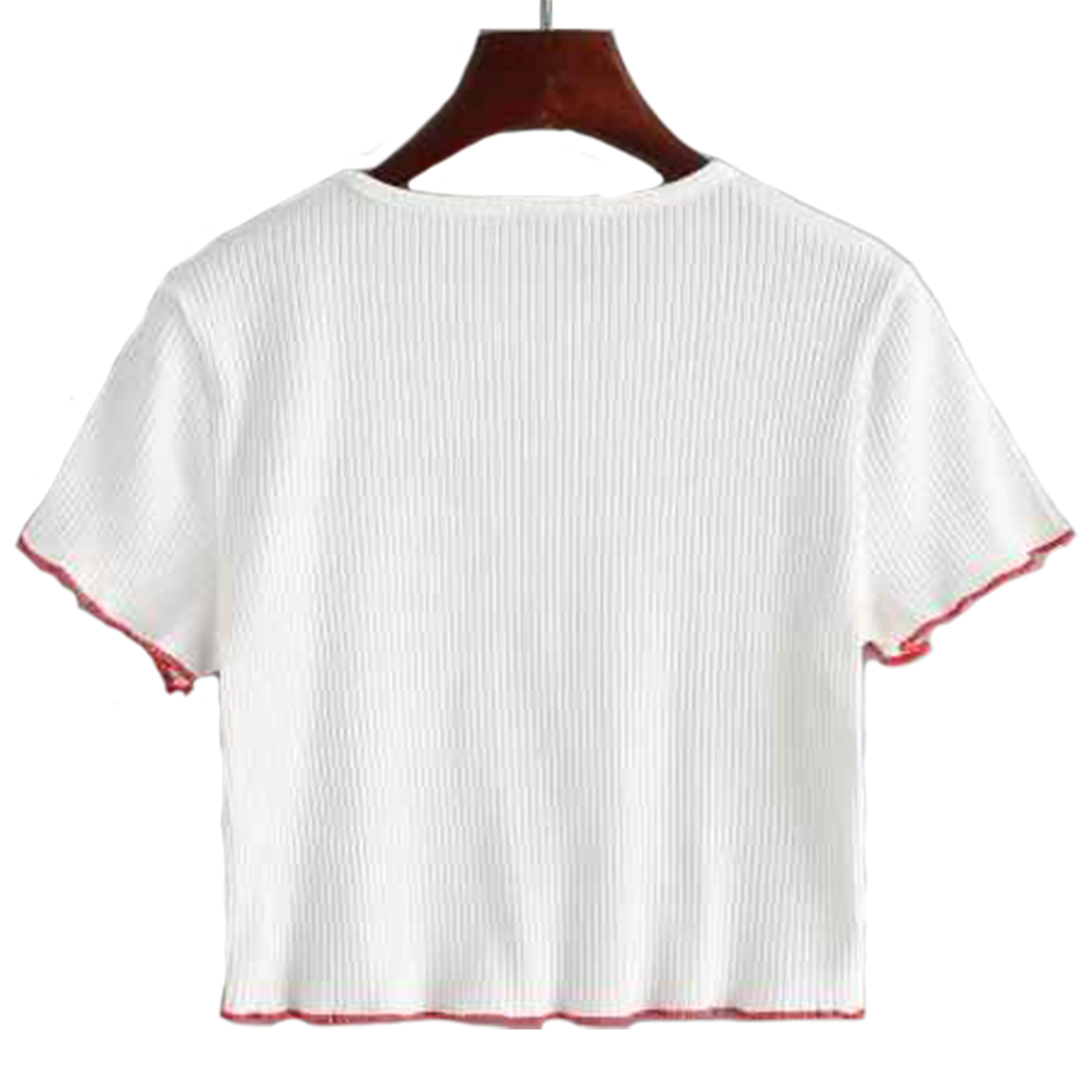 High quality latest good price women crops top t shirt for summer clothing hot styles girls tees wholesale woman fashion tops