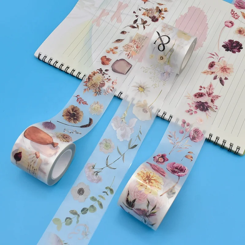 New trends fashion style matte transparent tape pet diy journal scrapbooking washi tape custom for woman