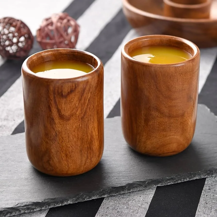 Wholesale Wooden Whiskey Glasses Classic Design Drinking vodka wooden Glasses for customized size sale