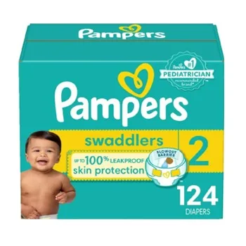 Bulk Quantity Wholesaler of Diapers Size 2 124 Count - Pampersing Swaddlers Disposable Baby Diapers at Best Price