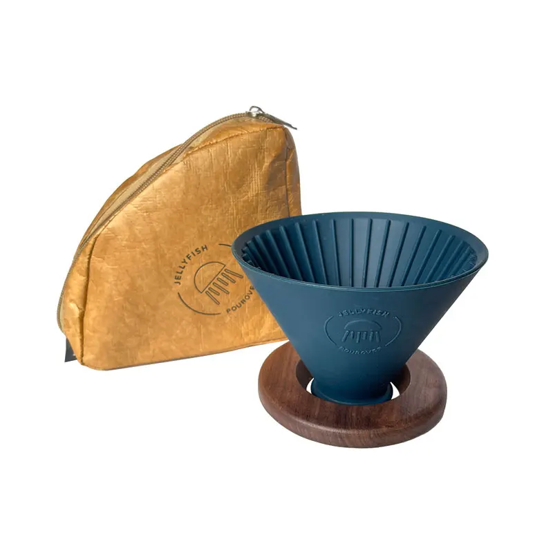 Modern  Pour over Coffee Brewer Set Portable Outdoor Tea Tools with Ceramic Glass Wood Plastic Materials for Camping