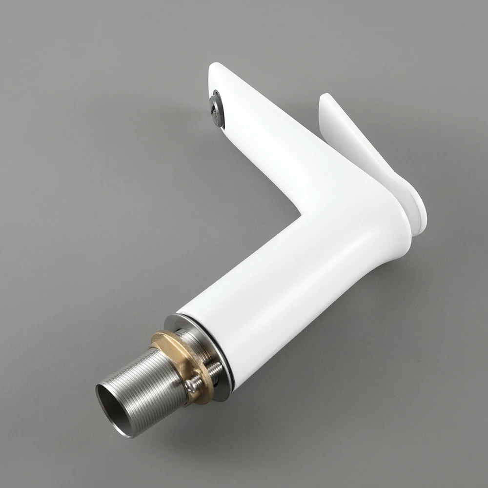 Современный Круглый Водопад смеситель для раковины матовый белый Одноручный горячий и холодный клапан с сердечником Керамическая маленькая раковина полированная традиционная