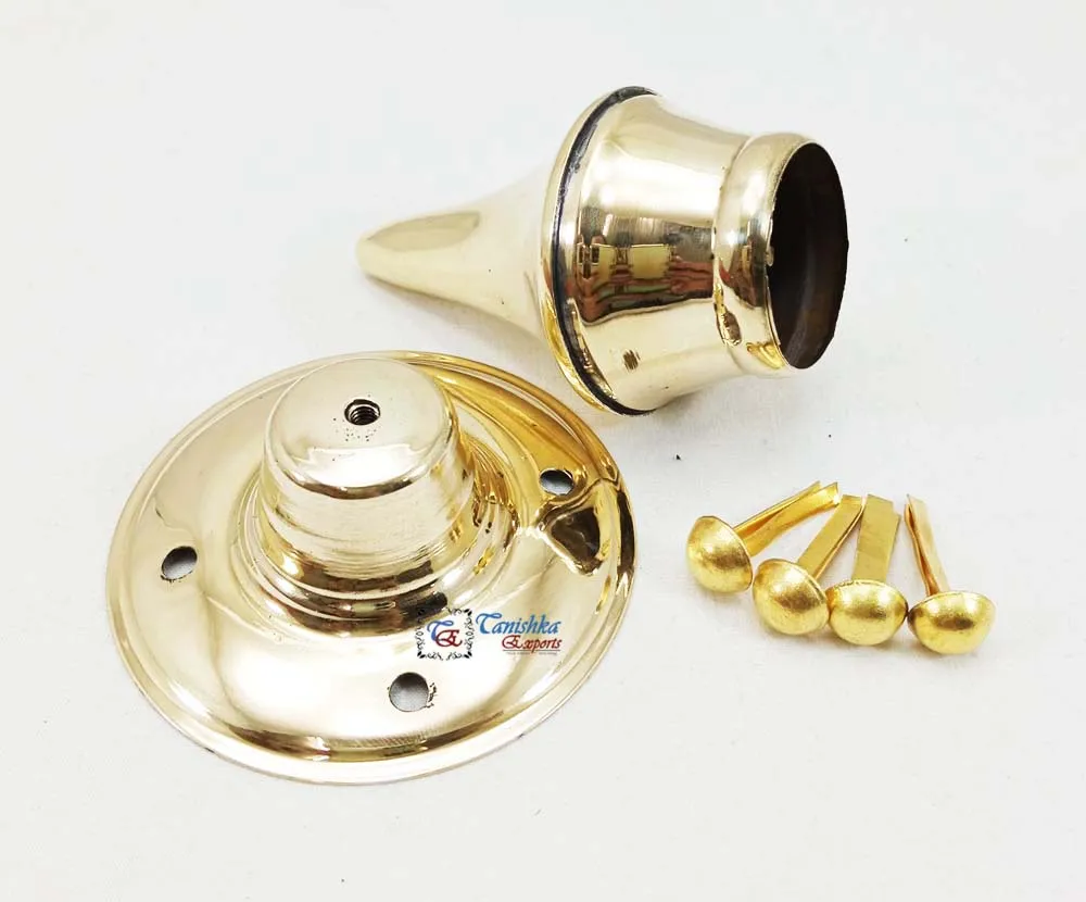 Helmet Holder with Four Rivets Collectible Pickelhaube Striped Spike Holder German Metal Craft Leather Helmet Spike Holder