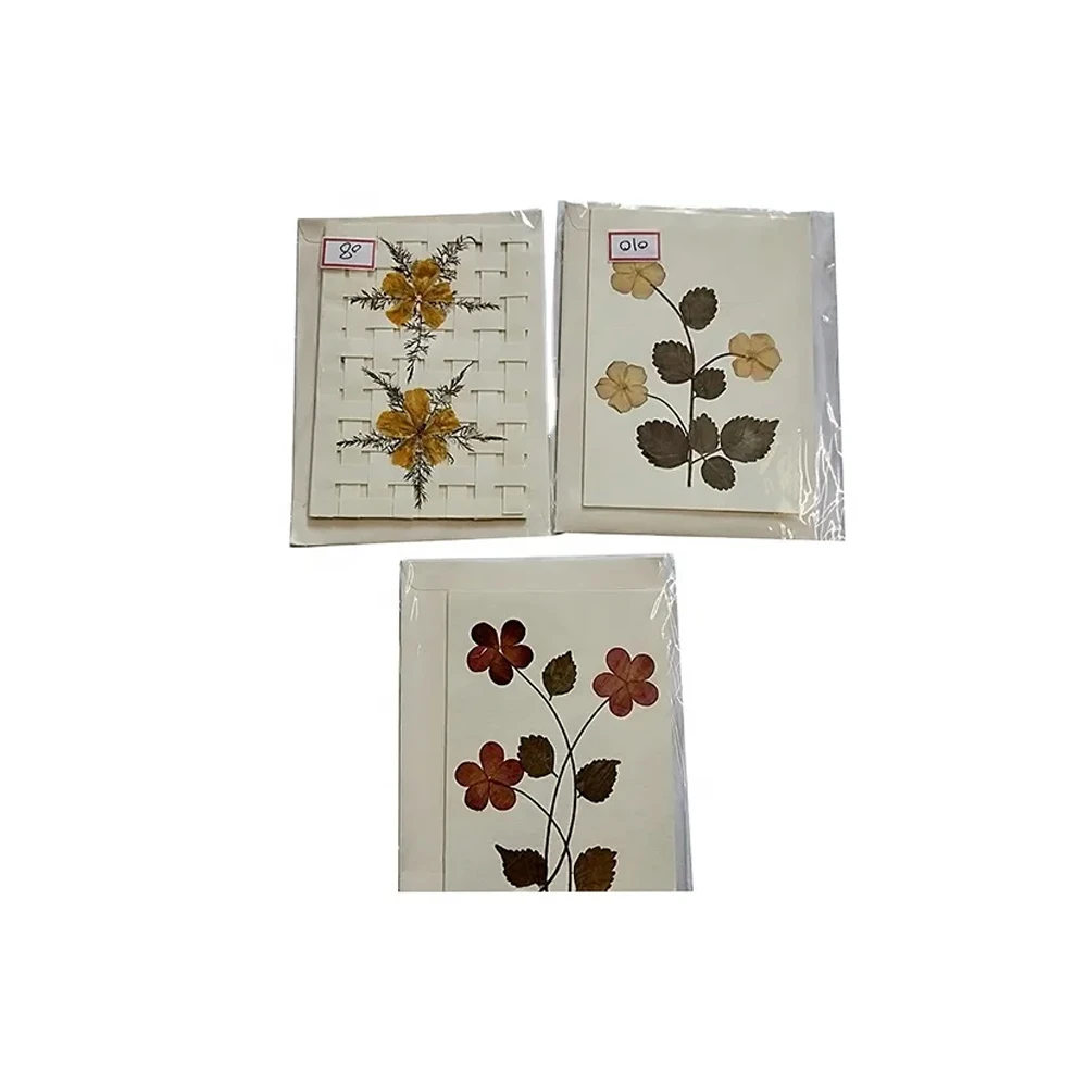 Handmade Paper Greeting Card Design for All Occasion with Kraft Paper Customize Design Printed Genuine Paper Card