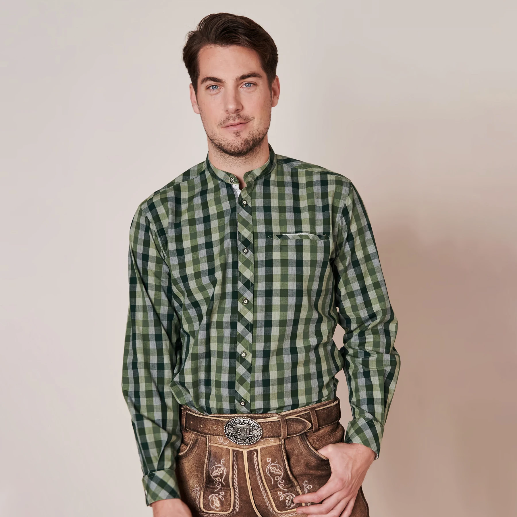 Men 2024 Bavarian Shirt Oktoberfest Style Traditional German Bavarian Checked Designer Bavarian Shirt