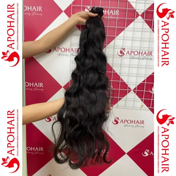 BEST SELLING Raw Wavy Vietnamese Human Hair extension, Natural Silky Straight 1 set 3 bundles Brazilian Hair for black w