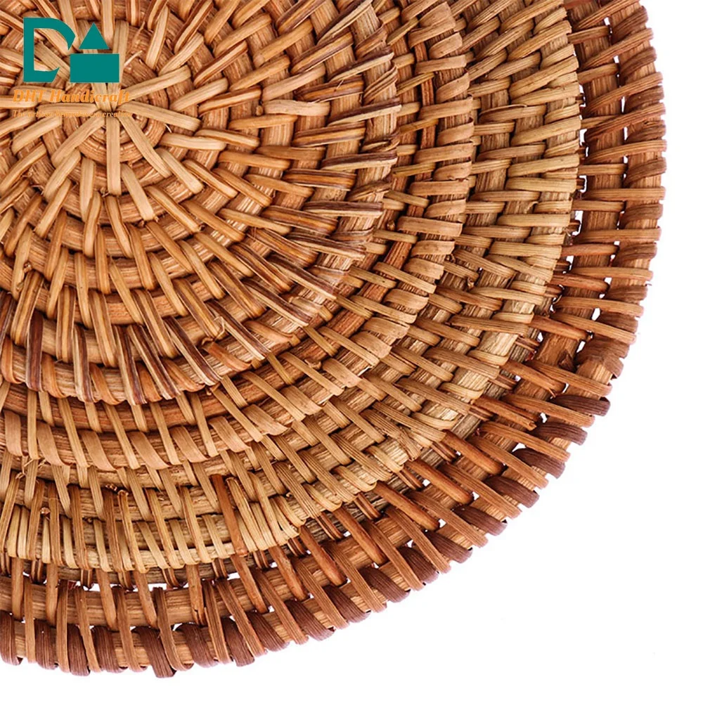 Placemat Rattan Customized Grass Placemats with Rattan Surround  for Decoration Wholesales