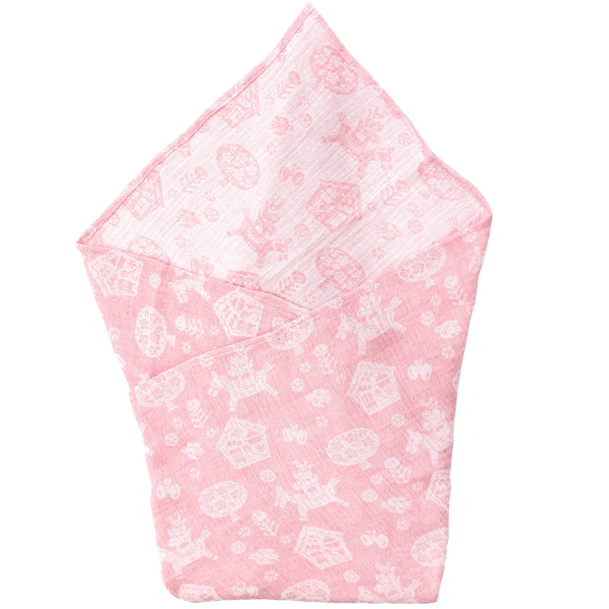 [Wholesale Products] Made in Japan Double-Layered Gauze Swaddle Clothes Baby Blanket 100% Cotton Breathable Low MOQ Horse Pink