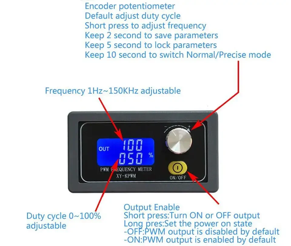 Модуль генератора постоянного тока 3 V-30V 1-канальный 1Hz-150kHz PWM импульсный Частотный рабочий
