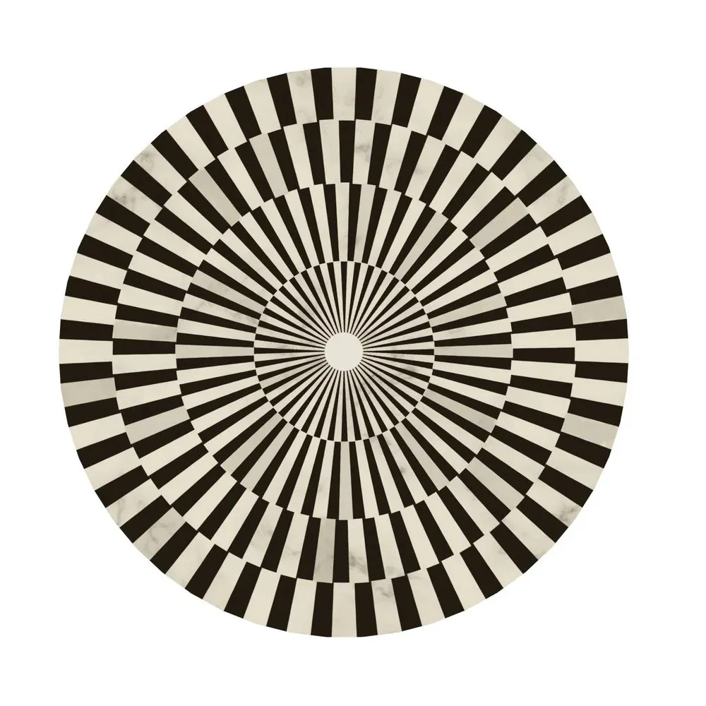 Handmade Modern Living Room Stool Natural Bone Inlay Black Resin Furniture Polished round Shape Customizable Size for Home Use