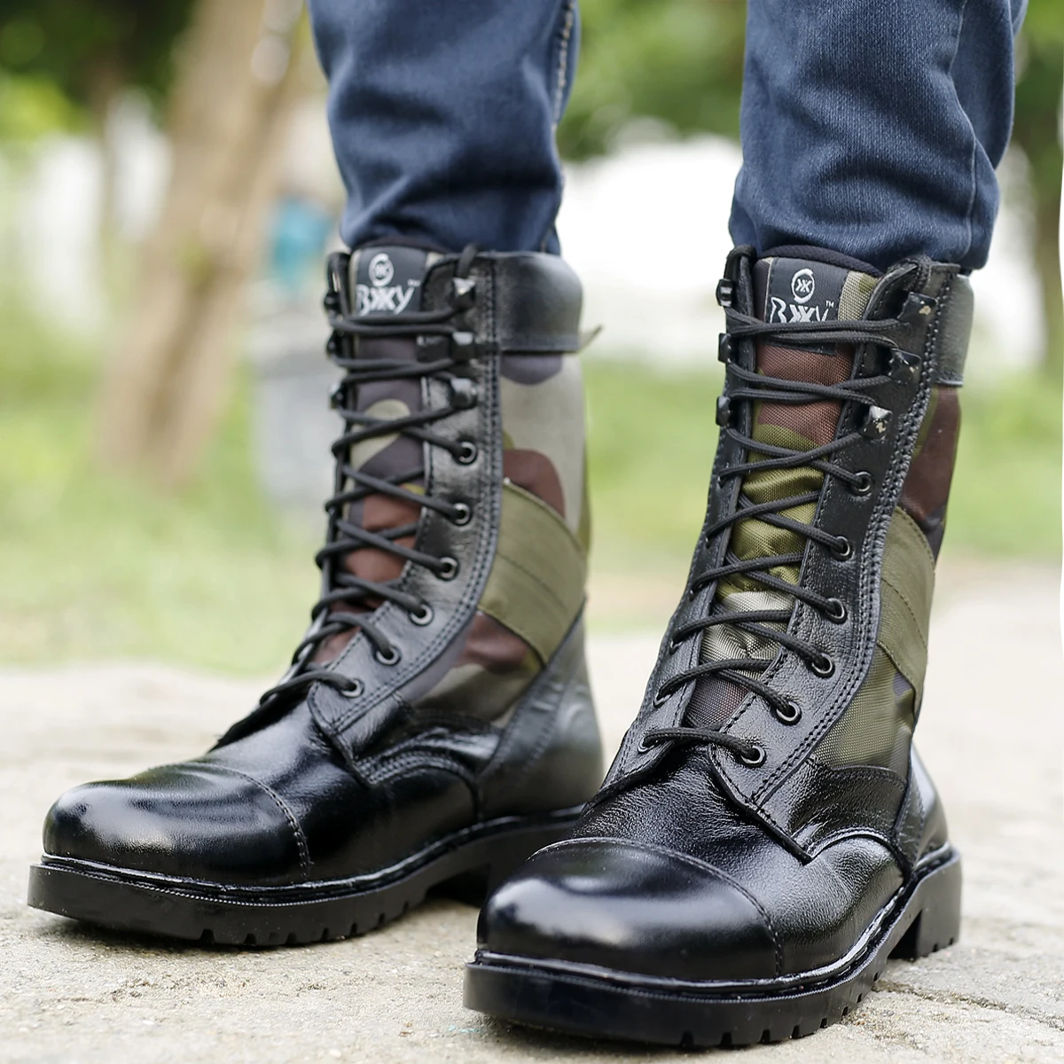 OEM  AVAILABLE Fashionable And Pure Leather High Ankle Army Boots For Men