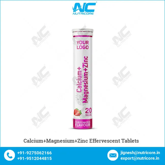 Leading Supplier of Premium Quality Natural Supplement Calcium+Magnesium+Zinc Effervescent Tablets
