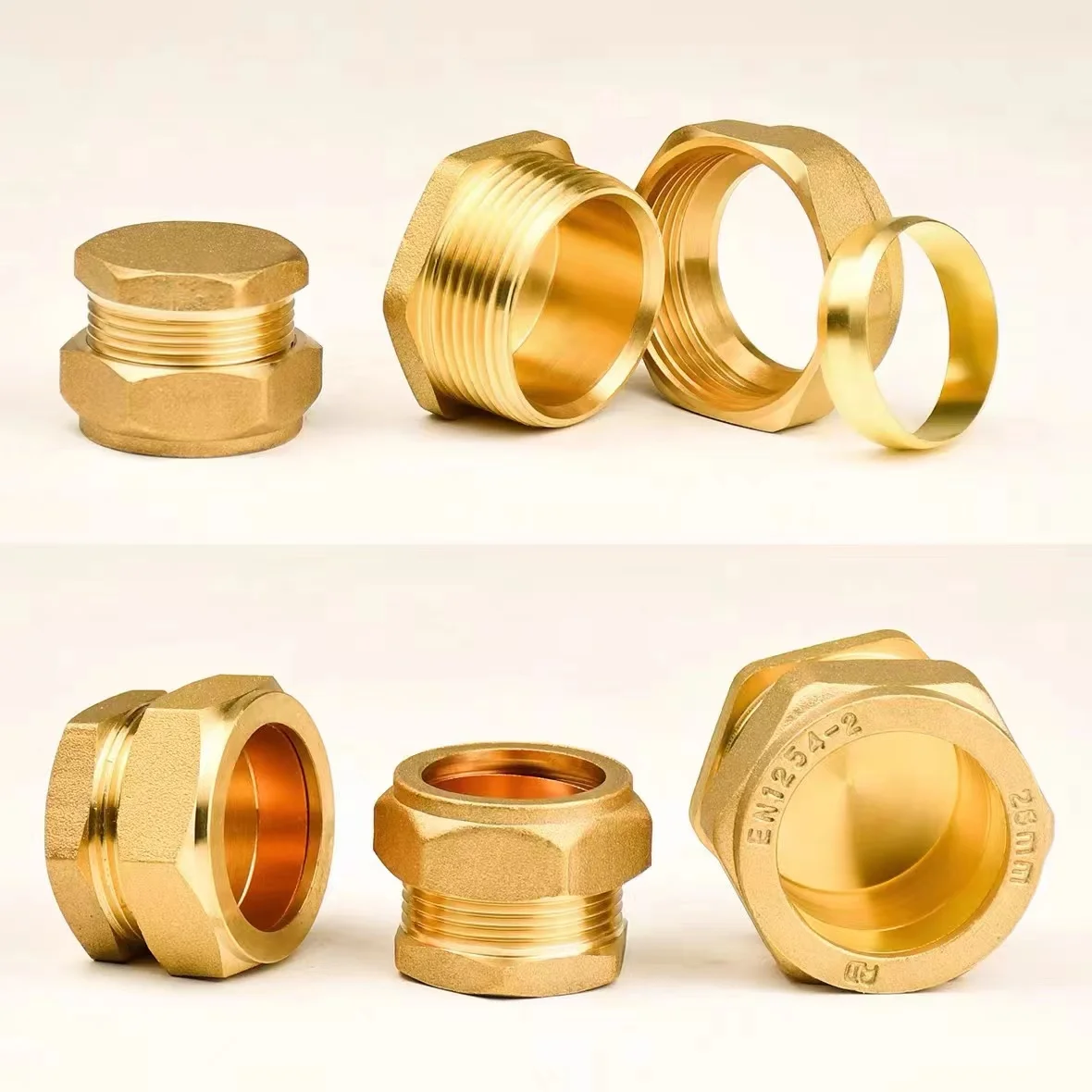 Hot selling high  quality pipe fitting NPT DOT brass male thread straight ferrule dot copper connector