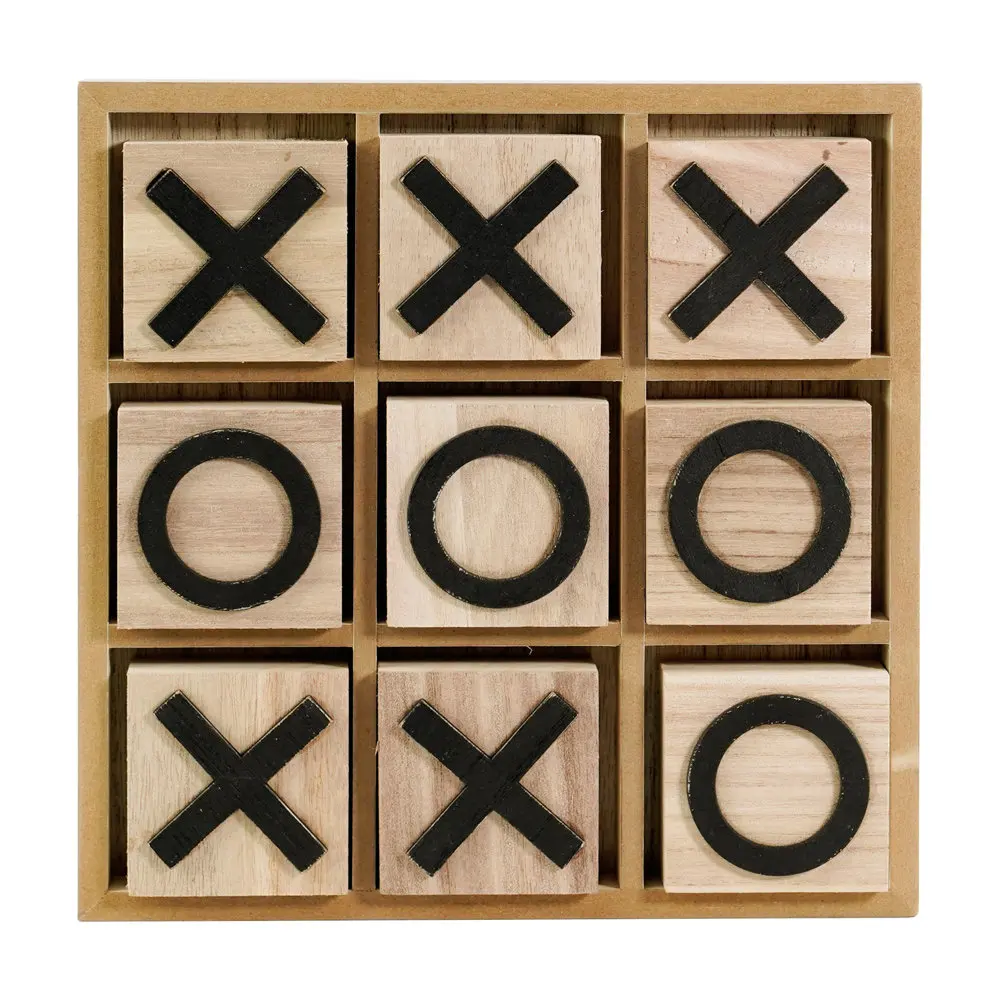 Board Game XO Board Game Family Children Puzzle Game Educational Wooden Tic Tac Toe Toys For Kids